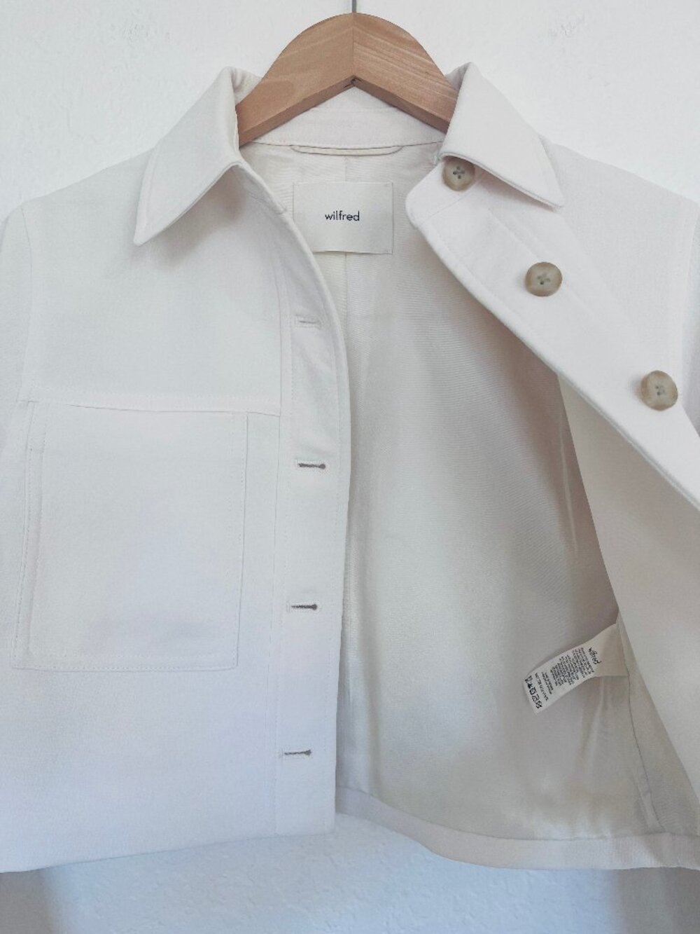 NEW! Artizia Wilfred Little Cropped Jacket Button In Light Birch/Ivory XS - Picture 12 of 16